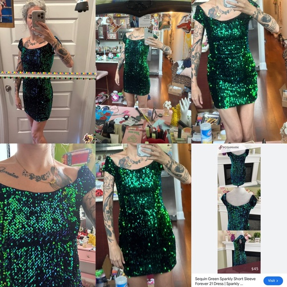 stretchy sequin mini dress in mint condition. - Picture 15 of 17